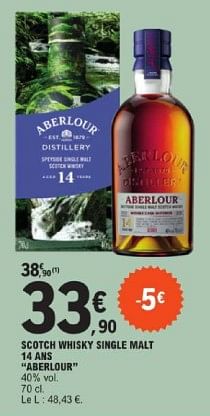 Promoties Scotch whisky single malt 14 ans aberlour - Aberlour - Geldig van 19/03/2024 tot 30/03/2024 bij E.Leclerc