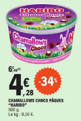 Promotions Chamallows choco pâques haribo - Haribo - Valide de 19/03/2024 à 30/03/2024 chez E.Leclerc