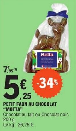 Promotions Petit faon au chocolat motta - Motta - Valide de 19/03/2024 à 30/03/2024 chez E.Leclerc