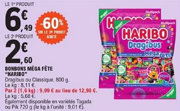 Promotions Bonbons méga fête haribo - Haribo - Valide de 19/03/2024 à 30/03/2024 chez E.Leclerc