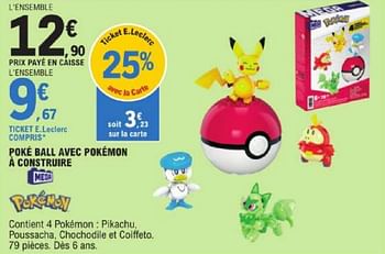 Promotions Poké ball avec pokémon à construire - Pokemon - Valide de 19/03/2024 à 30/03/2024 chez E.Leclerc