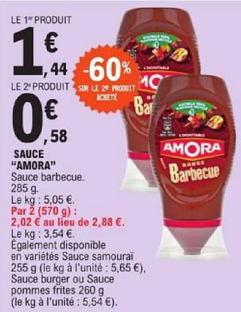 Promotions Sauce amora - Amora - Valide de 19/03/2024 à 30/03/2024 chez E.Leclerc
