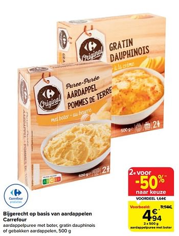 Promotions Aardappelpuree met boter - Produit maison - Carrefour  - Valide de 20/03/2024 à 02/04/2024 chez Carrefour