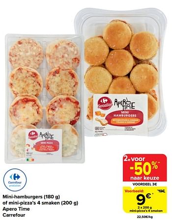 Promotions Mini-pizza``s 4 smaken - Produit maison - Carrefour  - Valide de 20/03/2024 à 02/04/2024 chez Carrefour