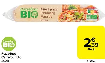 Promoties Pizzadeeg carrefour bio - Huismerk - Carrefour  - Geldig van 20/03/2024 tot 02/04/2024 bij Carrefour