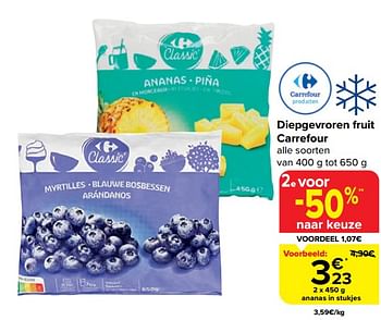 Promotions Diepgevroren fruit Carrefour Ananas in stukjes - Produit maison - Carrefour  - Valide de 20/03/2024 à 02/04/2024 chez Carrefour