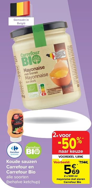 Promotions Mayonaise met eieren carrefour bio - Produit maison - Carrefour  - Valide de 20/03/2024 à 02/04/2024 chez Carrefour