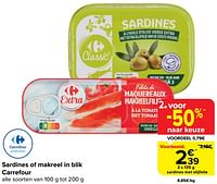 Sardines met olijfolie-Huismerk - Carrefour 