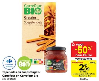Promoties Soepstengels met olijfolie carrefour bio - Huismerk - Carrefour  - Geldig van 20/03/2024 tot 02/04/2024 bij Carrefour