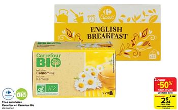Promoties Thee english breakfast carrefour - Huismerk - Carrefour  - Geldig van 20/03/2024 tot 02/04/2024 bij Carrefour