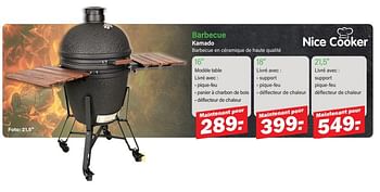 Promoties Barbecue kamado 16” - Nice Cooker - Geldig van 11/03/2024 tot 30/03/2024 bij Van Cranenbroek