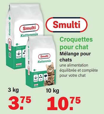 Promotions Croquettes pour chat mélange pour chats - Smulti - Valide de 11/03/2024 à 30/03/2024 chez Van Cranenbroek