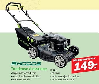 Promoties Rhodos tondeuse à essence 3-en-1 - Rhodos - Geldig van 11/03/2024 tot 30/03/2024 bij Van Cranenbroek