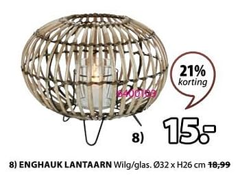 Promoties Enghauk lantaarn - Huismerk - Jysk - Geldig van 18/03/2024 tot 07/04/2024 bij Jysk
