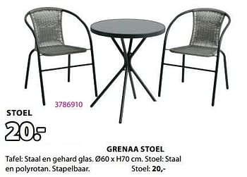 Promotions Grenaa stoel - Produit Maison - Jysk - Valide de 18/03/2024 à 07/04/2024 chez Jysk
