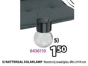 Promoties Nattergal solarlamp - Huismerk - Jysk - Geldig van 18/03/2024 tot 07/04/2024 bij Jysk