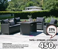 Thise loungeset tafel + zitbank + 2 stoelen-Huismerk - Jysk