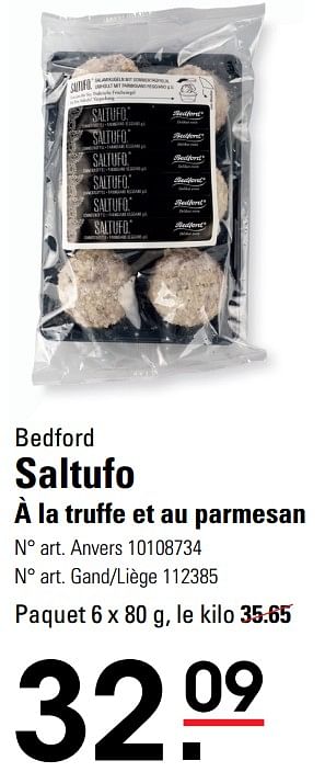 Promoties Bedford saltufo à la truffe et au parmesan - Bedford - Geldig van 14/03/2024 tot 30/03/2024 bij Sligro