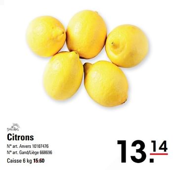 Promotions Citrons - Smeding - Valide de 14/03/2024 à 30/03/2024 chez Sligro