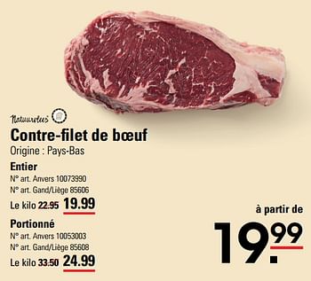 Promoties Contre-filet de boeuf - Natuurvlees Nederland - Geldig van 14/03/2024 tot 30/03/2024 bij Sligro