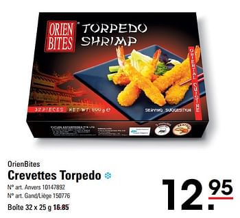 Promoties Crevettes torpedo - Orien Bites - Geldig van 14/03/2024 tot 30/03/2024 bij Sligro