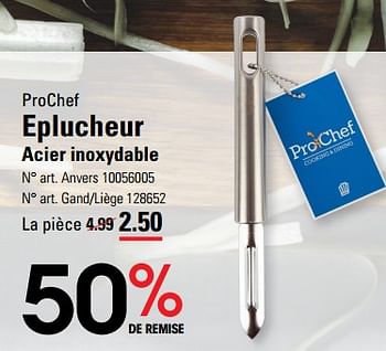 Promoties Eplucheur acier inoxydable - ProChef - Geldig van 14/03/2024 tot 30/03/2024 bij Sligro
