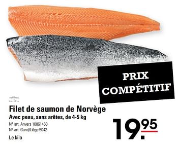 Promotions Filet de saumon de norvège - Smit Vis - Valide de 14/03/2024 à 30/03/2024 chez Sligro