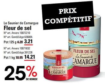 Promoties Fleur de sel - Le Saunier de Camargue - Geldig van 14/03/2024 tot 30/03/2024 bij Sligro