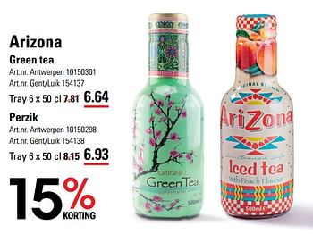 Promotions Arizona green tea - Arizona - Valide de 14/03/2024 à 30/03/2024 chez Sligro