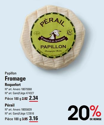Promotions Papillon fromage roquefort - Papillon - Valide de 14/03/2024 à 30/03/2024 chez Sligro