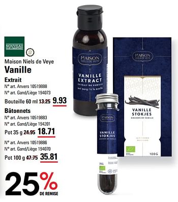 Promoties Vanille extrait - Maison Niels de Veye - Geldig van 14/03/2024 tot 30/03/2024 bij Sligro