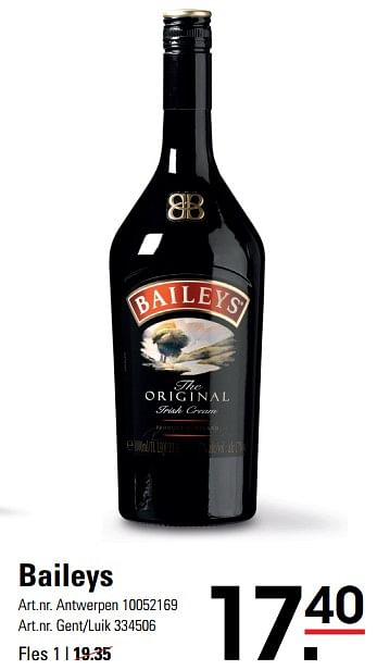 Promotions Baileys - Baileys - Valide de 14/03/2024 à 30/03/2024 chez Sligro