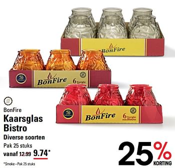 Promotions Bonfire kaarsglas bistro - Bonfire - Valide de 14/03/2024 à 30/03/2024 chez Sligro