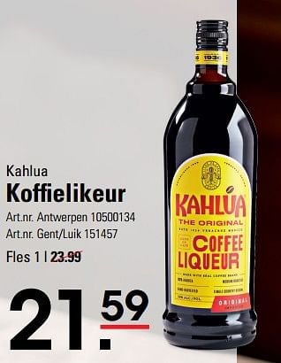 Promoties Kahlua koffielikeur - Kahlua - Geldig van 14/03/2024 tot 30/03/2024 bij Sligro