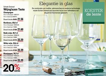 Promoties Schott-zwiesel wijnglazen taste champagne - Schott Zwiesel - Geldig van 14/03/2024 tot 30/03/2024 bij Sligro