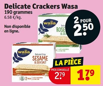 Promotions Delicate crackers wasa - Wasa - Valide de 17/03/2024 à 24/03/2024 chez Kruidvat