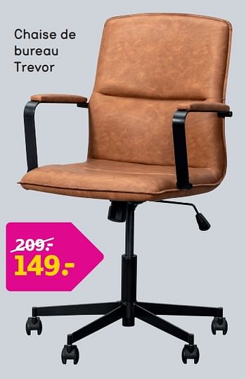 Promotions Chaise de bureau trevor - Produit maison - Leen Bakker - Valide de 18/03/2024 à 24/03/2024 chez Leen Bakker