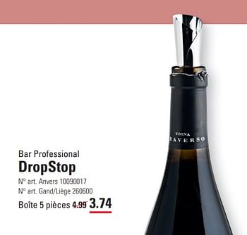 Promotions Bar professional dropstop - Bar Professional - Valide de 14/03/2024 à 30/03/2024 chez Sligro