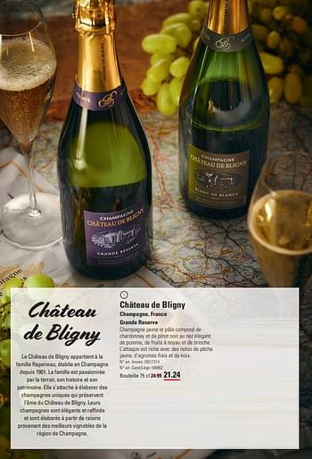 Promotions Château de bligny champagne, france grande reserve - Champagne - Valide de 14/03/2024 à 30/03/2024 chez Sligro