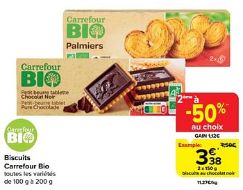 Promotions Biscuits au chocolat noir - Produit maison - Carrefour  - Valide de 20/03/2024 à 02/04/2024 chez Carrefour