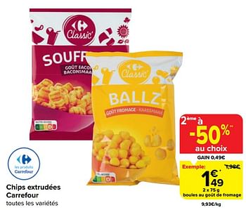 Promoties Boules au goût de fromage - Huismerk - Carrefour  - Geldig van 20/03/2024 tot 02/04/2024 bij Carrefour