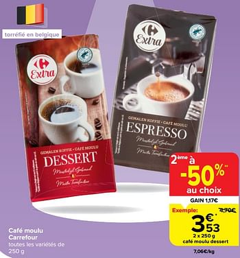 Promoties Café moulu dessert - Huismerk - Carrefour  - Geldig van 20/03/2024 tot 02/04/2024 bij Carrefour