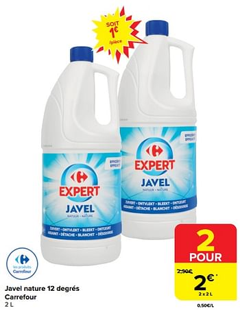Promoties Javel nature 12 degrés carrefour - Huismerk - Carrefour  - Geldig van 20/03/2024 tot 02/04/2024 bij Carrefour