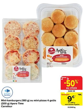 Promoties Mini-pizzas 4 goûts - Huismerk - Carrefour  - Geldig van 20/03/2024 tot 02/04/2024 bij Carrefour