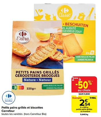 Promoties Petits pains grillés au froment - Huismerk - Carrefour  - Geldig van 20/03/2024 tot 02/04/2024 bij Carrefour