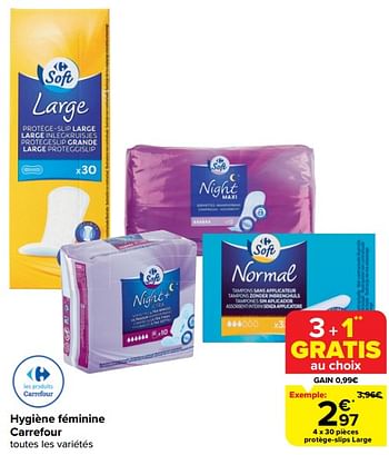 Promoties Protège-slips large - Huismerk - Carrefour  - Geldig van 20/03/2024 tot 02/04/2024 bij Carrefour