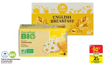 Promoties Thé english breakfast carrefour - Huismerk - Carrefour  - Geldig van 20/03/2024 tot 02/04/2024 bij Carrefour