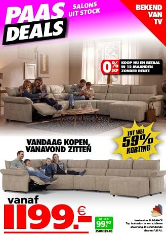 Promoties Hoeksalon elegance - Huismerk - Seats and Sofas - Geldig van 24/03/2024 tot 01/04/2024 bij Seats and Sofas