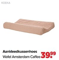 Aankleedkussenhoes wafel amsterdam caffee-Koeka