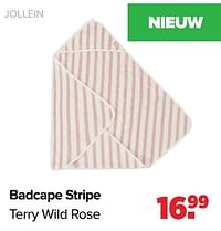 Badcape stripe terry wild rose-Jollein